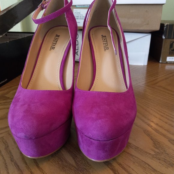 Purple Suede Platform Heels - Picture 2 of 3
